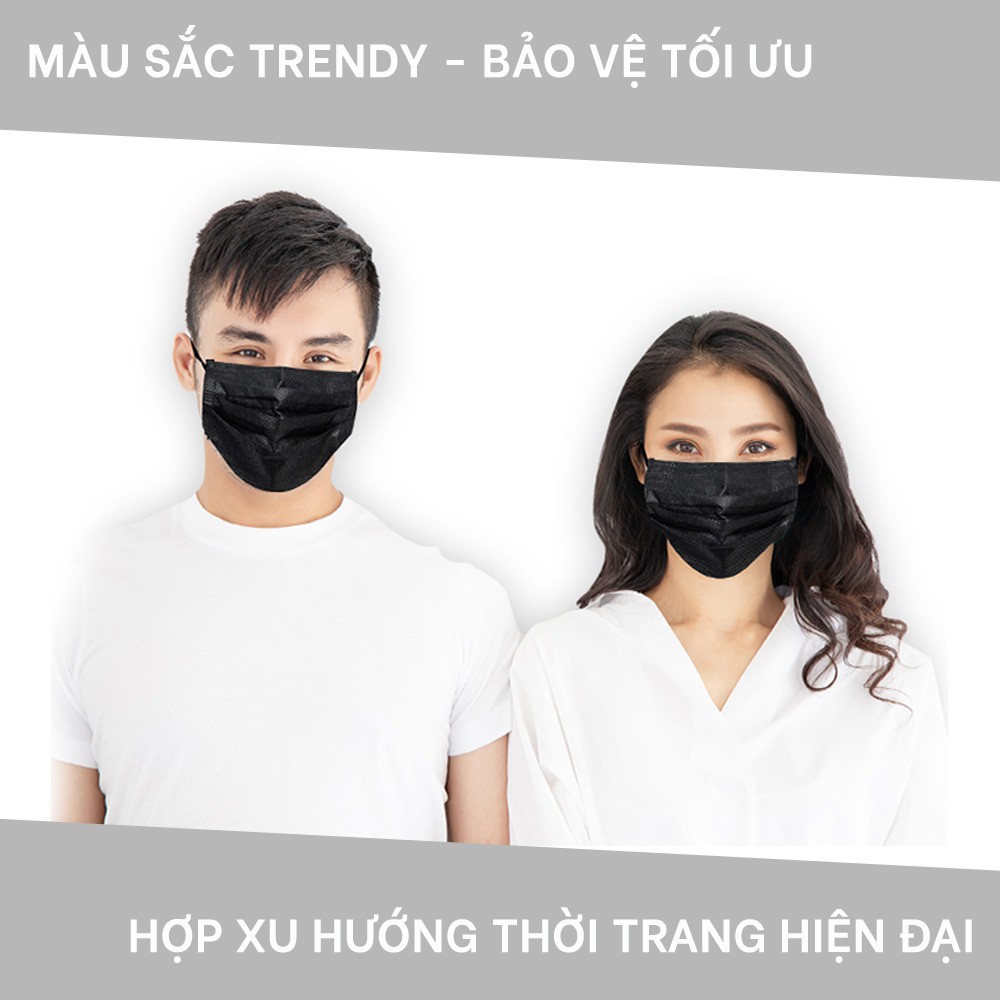 Khẩu Trang ANYGUARD Hàn Quốc 3 Lớp Chính Hãng Lọc 99% Vi Khuẩn - UV Protection Bảo Vệ Hằng Ngày - Màu Đen (Hộp 30 Cái) | BigBuy360 - bigbuy360.vn