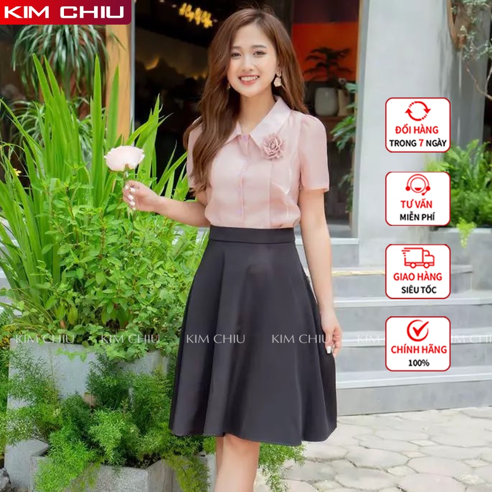 Chân Váy Xòe Công Sở Kim Chiu Vải Tuyết Mưa Cao Cấp Loại 1 HÀNG CHẤT LƯỢNG CAO CVD-05 Dài 60cm