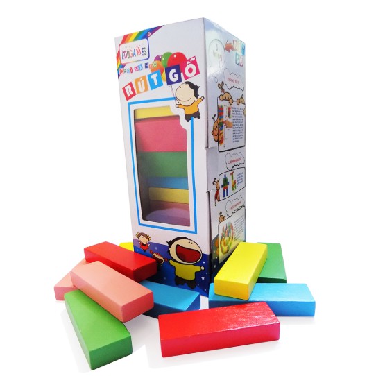 Rút gỗ Jenga Nhỏ - Chất lượng cao - 45 thanh màu - Càng đông càng vui