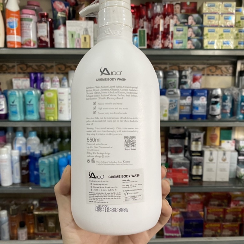 Sữa tắm A100 Creme Body Wash 550ml