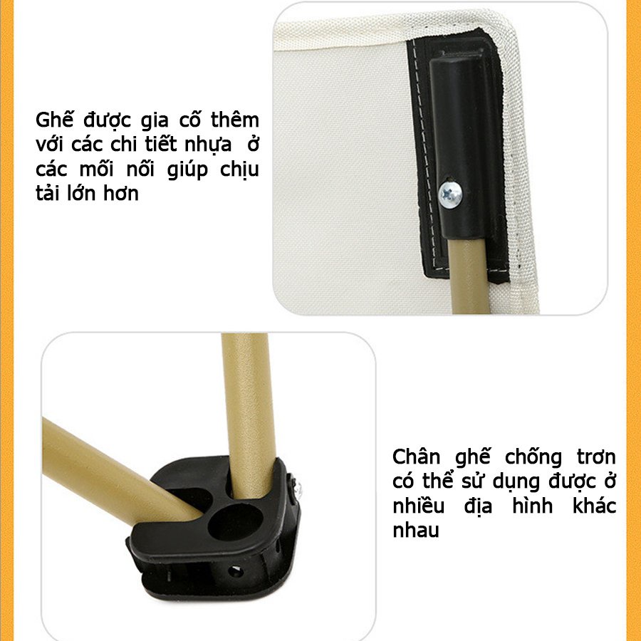 Ghế Dã Ngoại Gấp Gọn Khung Hợp Kim Vải Oxford 600D Dùng Cắm Trại Ghế Câu Cá Phượt Du Lịch Decor Cafe Nhỏ Gọn &amp; Siêu Nhẹ