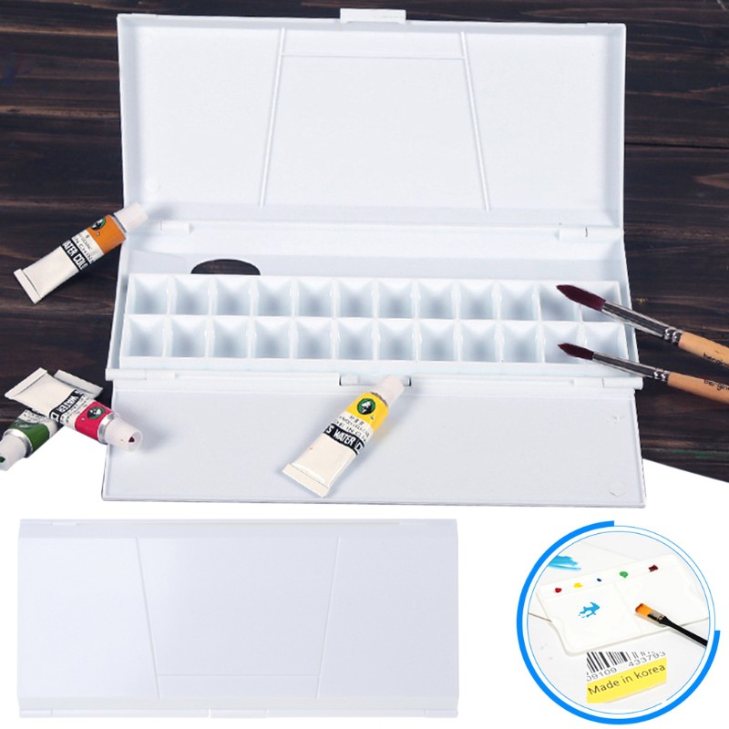 Khay màu nước 24 ô bằng nhựa kích thước 26.3*12*2.4cm chuyên dụng