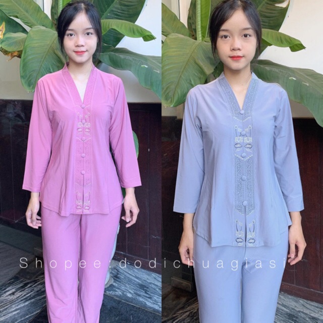 Đồ Lam Đi Chùa # Thun Bà Lai Lắc Sen # Đồ Bộ Nữ # Quần Áo