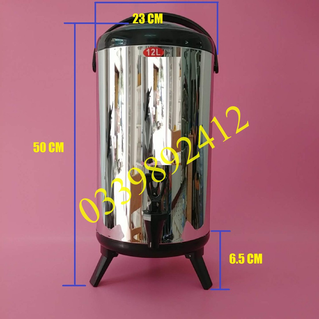 Bình ủ trà sữa, bình giữ nhiệt inox 12 lít.