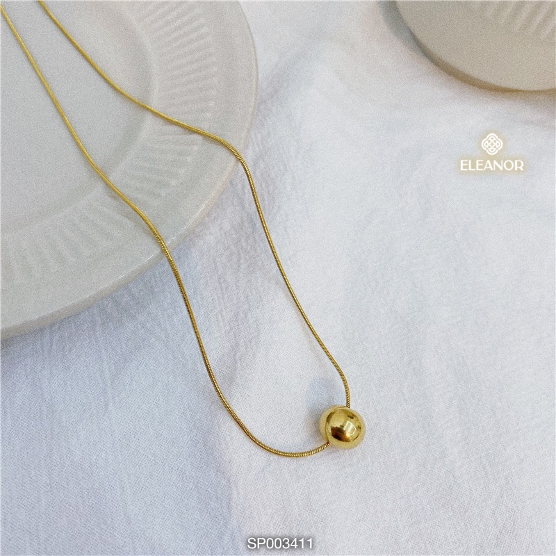 Dây chuyền nữ Eleanor Accessories titan đính đá gắn ngọc trai nhân tạo phụ kiện trang sức dễ thương