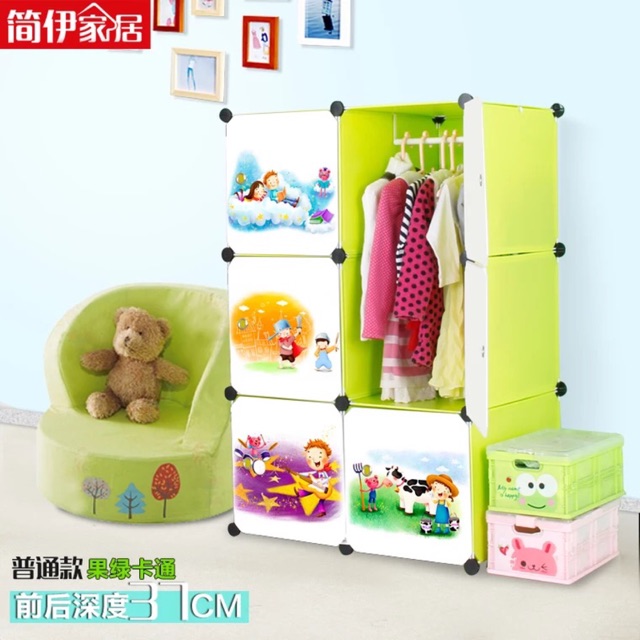 TỦ NHỰA QUẦN ÁO LẮP GHÉP 6 Ô SIZE SÂU 47cm. Tặng kèm 1 treo đồ