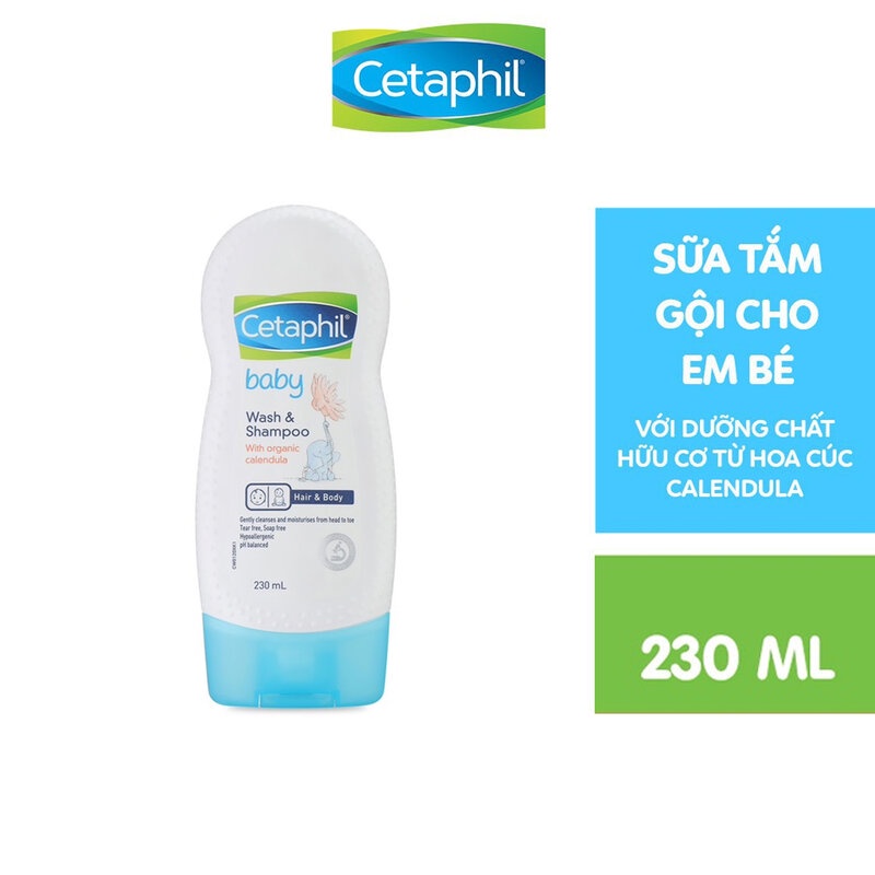 Sữa tắm gội Cetaphil Baby Wash &amp; Shampoo 230ml