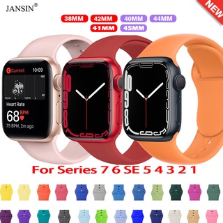 Dây đeo silicone thay thế cho apple watch 7 45mm 41mm 44mm 38mm 42mm 40mm Series 7 6 5 1 2 3 4