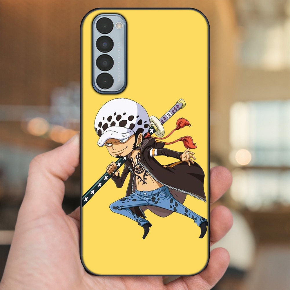 Ốp lưng Oppo Reno 4 Pro viền đen in hình Law One Piece
