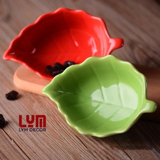 (SẴN) Chén bát ăn dặm cho bé hình lá nhỏ siêu xinh- Hàng xuất châu Âu (size 16x10x6cm)