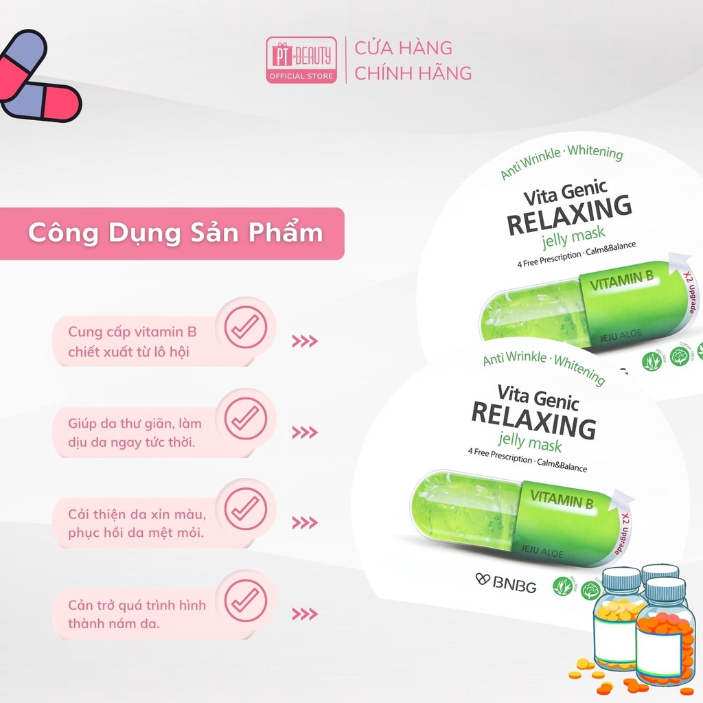 [Mã BMLT35 giảm đến 35K đơn 99K] Mặt nạ BNBG Vita Mask giảm mụn, phục hồi, cấp ẩm, nuôi dưỡng da toàn diện 30ml Hàn Quốc