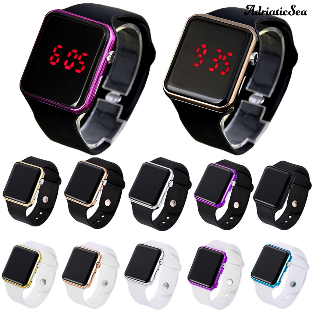 Đồng hồ điện tử mặt vuông có đèn LED cho bé