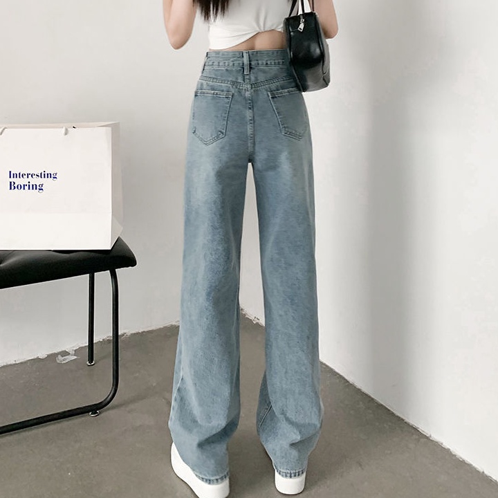 Quần Jeans Nữ Lưng Cao Dáng Rộng Thời Trang Cá Tính