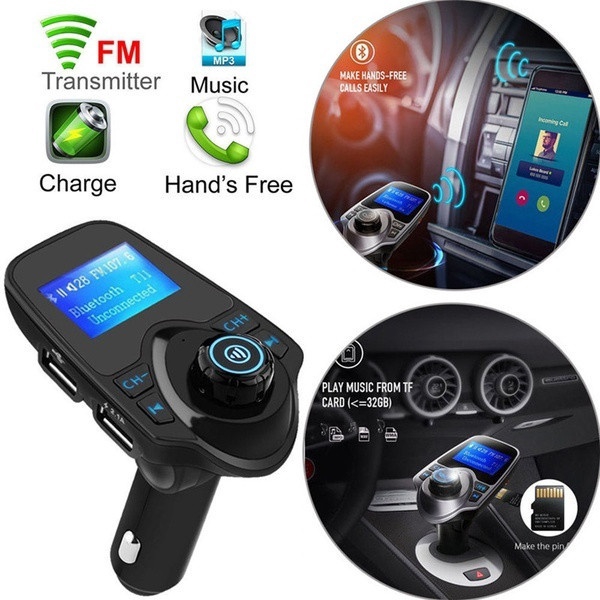 Máy Nghe Nhạc Mp3 T11 Không Dây Bluetooth Màn Hình Lcd Tích Hợp Cổng Sạc Usb Kép Có Mic Cho Xe Hơi