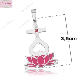 Mặt dây chuyền Thiên Tâm Đạo đế sen hồng + Tặng kèm dây đeo