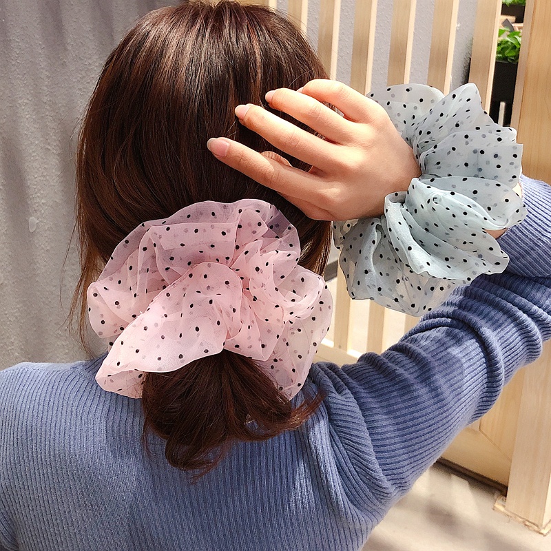 Dây buộc tóc Scrunchies HD130 chấm đen
