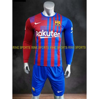 Bộ áo bóng đá barca sân nhà dài tay hàng việt nam cao cấp mùa giải 2021-2022