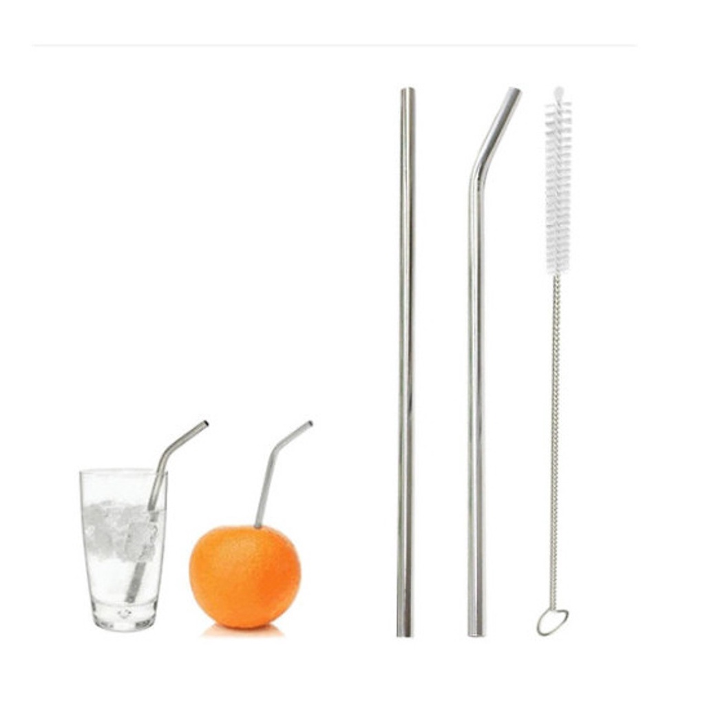 Bộ 2 Ống Hút Inox Kèm Cọ Rửa