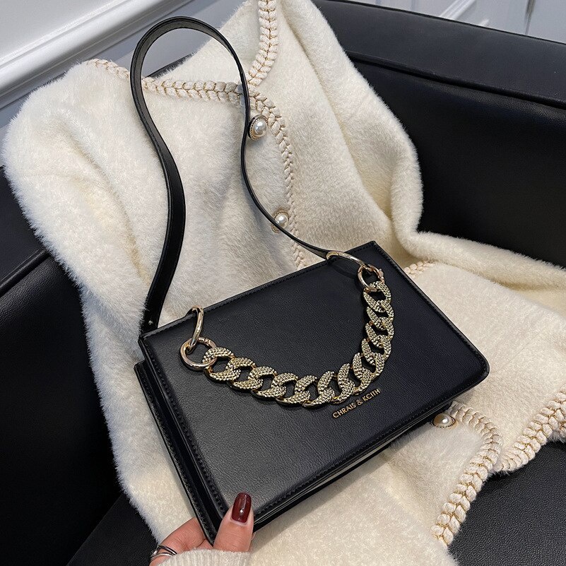 Túi đeo chéo JASMIN NOIR da PU hình vuông cỡ nhỏ thời trang sành điệu cho nữ