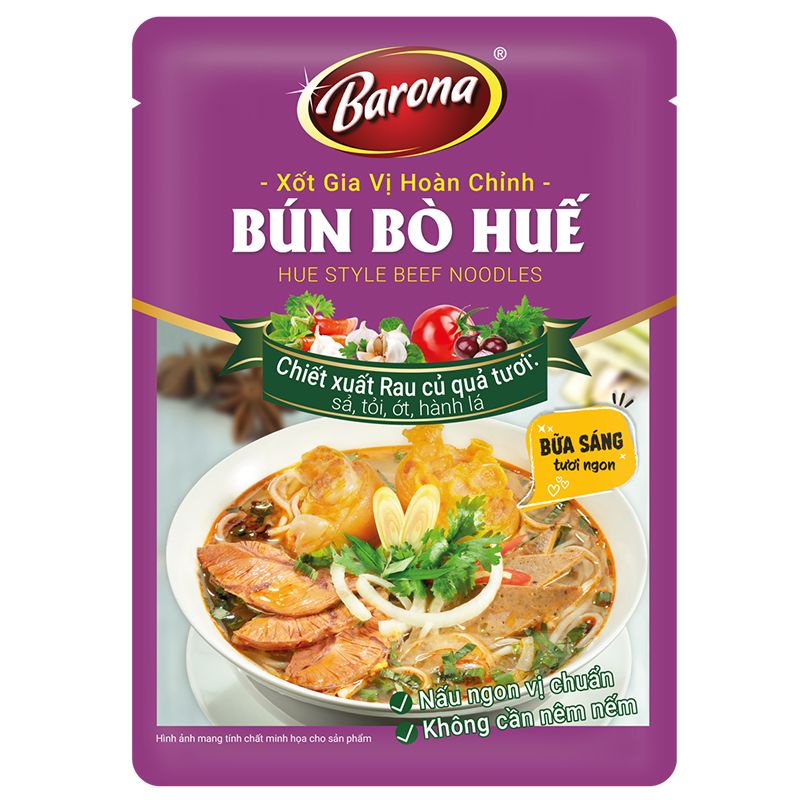 Xốt Gia Vị Hoàn Chỉnh Barona Bún Bò Huế Gói 80G