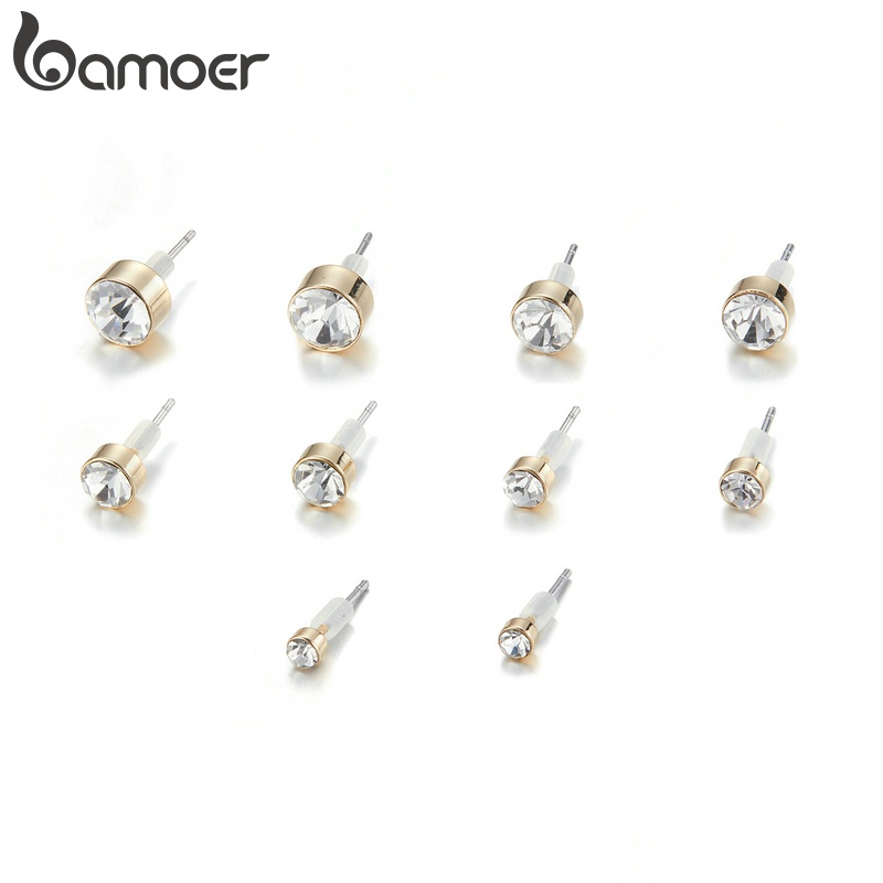 Set bông tai BAMOER hình bướm/trái cây đính đá thời trang dành cho nữ