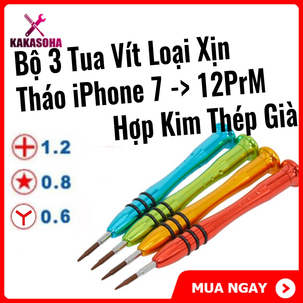 [ Hàng Xịn ] Bộ 3 tua vít tháo lắp điện thoại iphone 7 đến 12 ProMax