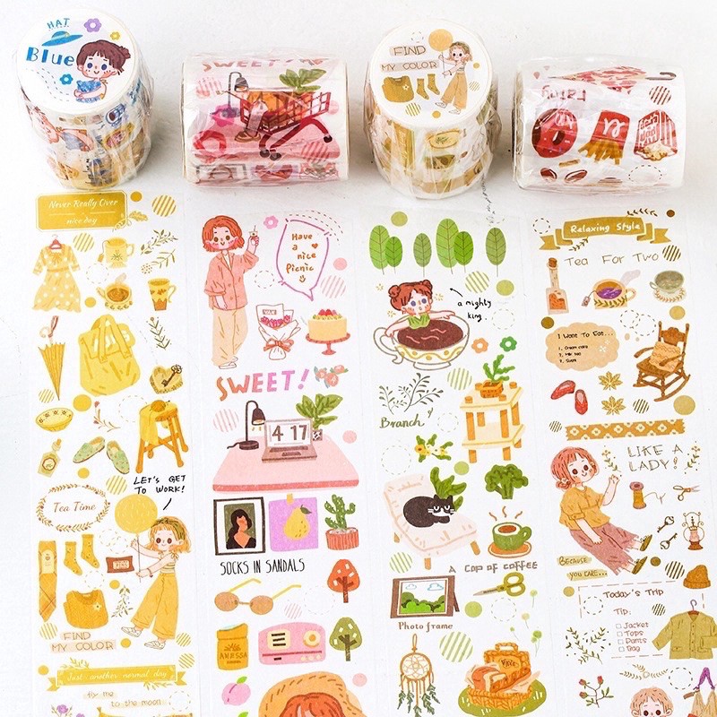 Chu kì washi tape bản rộng 6cm (chu kì 35cm không phải nguyên cuộn nha)