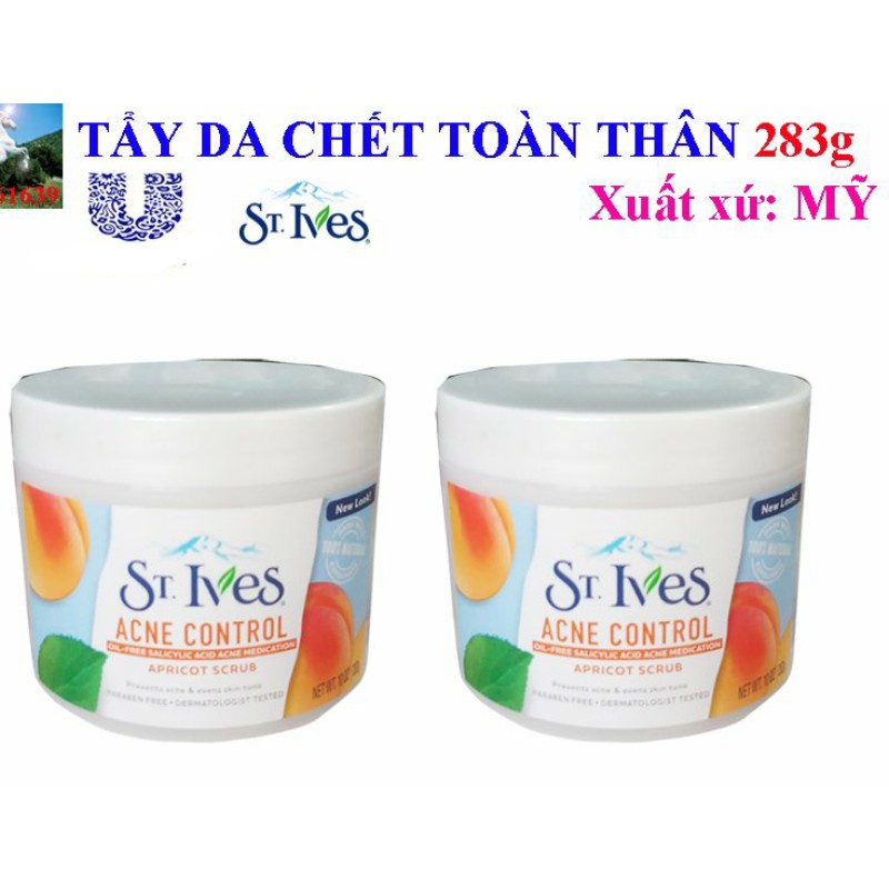 Tẩy tế bào chết St.Ives Apricot Scrub Blemish Control  Mỹ 238g