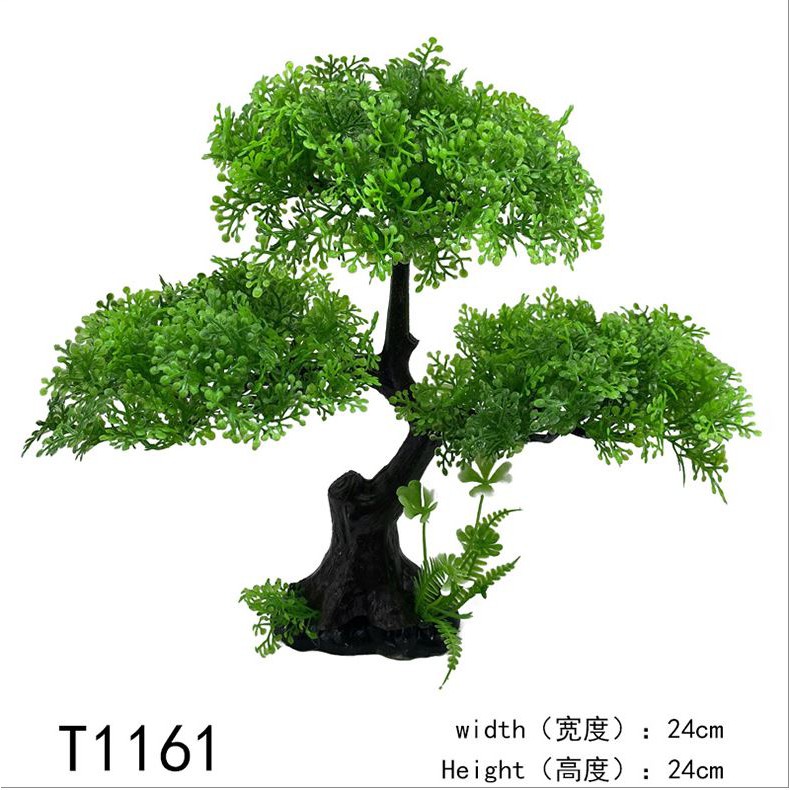 Cây nhựa dáng Bonsai - trang trí bể cá cực đẹp