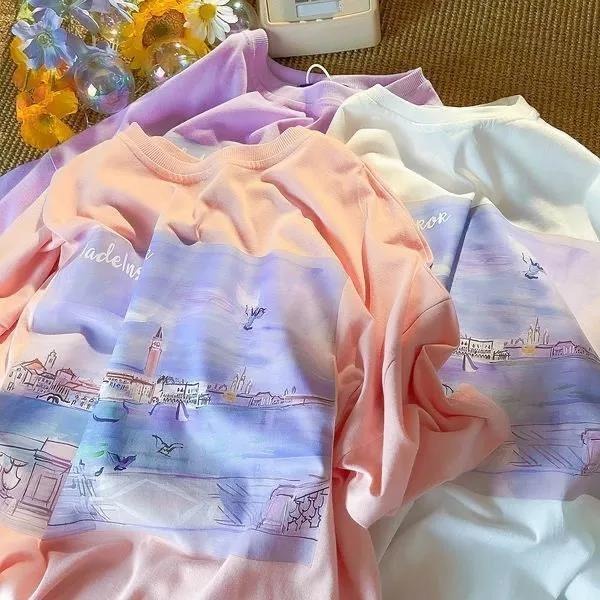 NRVP Áo thun tay ngắn cổ tròn thời trang mùa hè phong cách Hàn Quốc dành cho nữ 2022