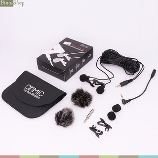 Cặp micro cài áo cho điện thoại và máy ảnh AriMic Clip-on Dual Lavalier