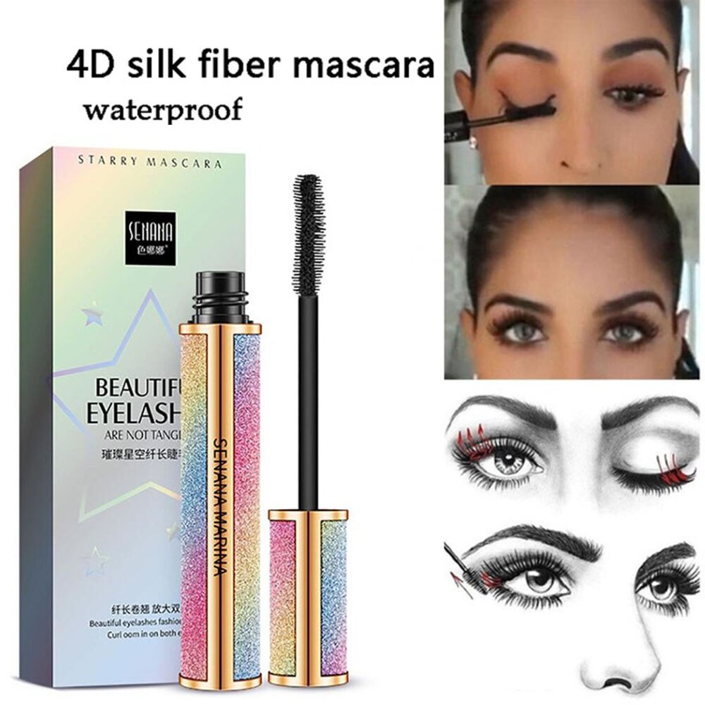 [Hàng mới về] Mascara sợi tơ tằm 4D làm dài mi/ cong mi/ không thấm nước tiện dụng làm đẹp mắt | WebRaoVat - webraovat.net.vn