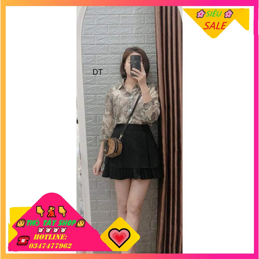 💢FREE SHIP💢 Áo sơ mi nữ hoạ tiết hoa văn SIÊU SANG |THỎ TÂY SHOP|