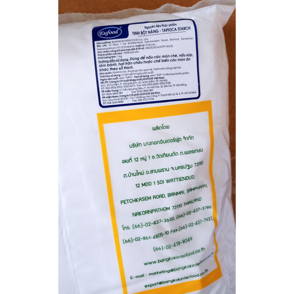 [Hàng mới về] Tinh Bột NĂNG Thái Lan - TAPIOCA STARCH- Gói 1kg