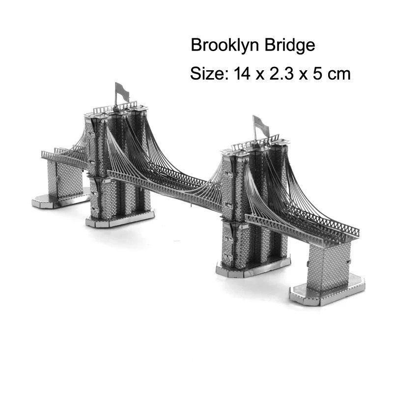 Mô hình 3D kim loại lắp ráp Cầu Brooklyn