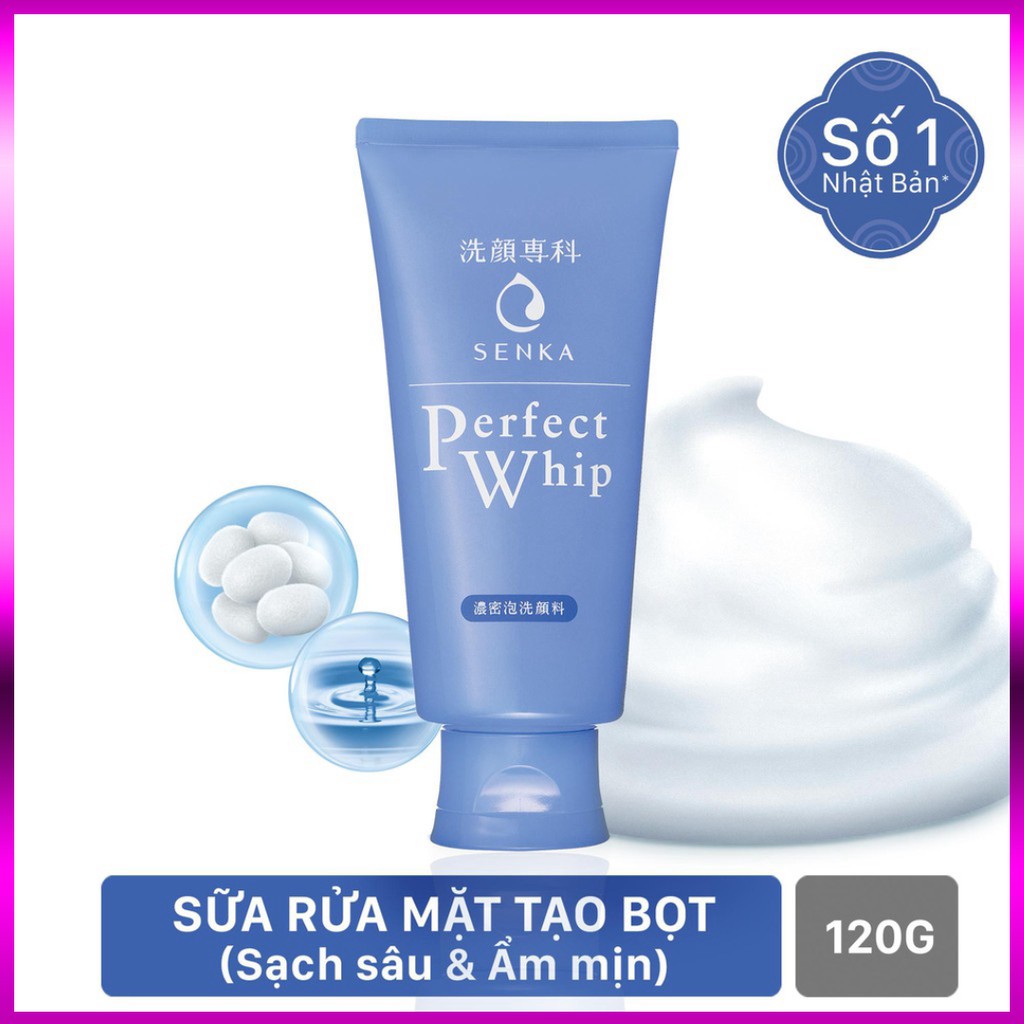 [ SIÊU SALE ] Sữa rửa mặt tạo bọt chiết xuất tơ tằm trắng Senka Perfect Whip 120g