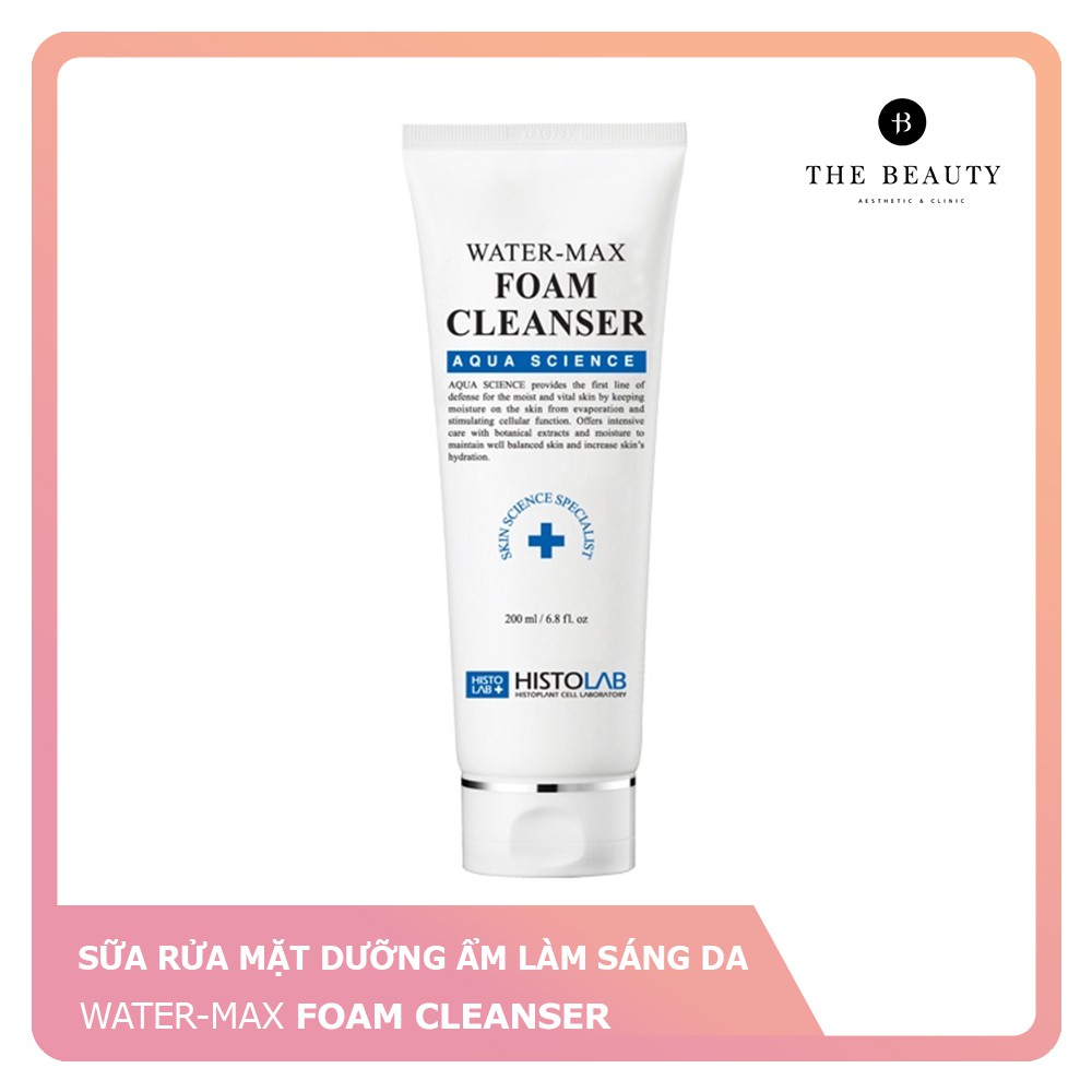 Sữa rửa mặt dưỡng ẩm làm sáng da HISTOLAB WATER-MAX FOAM CLEANSER 200ml