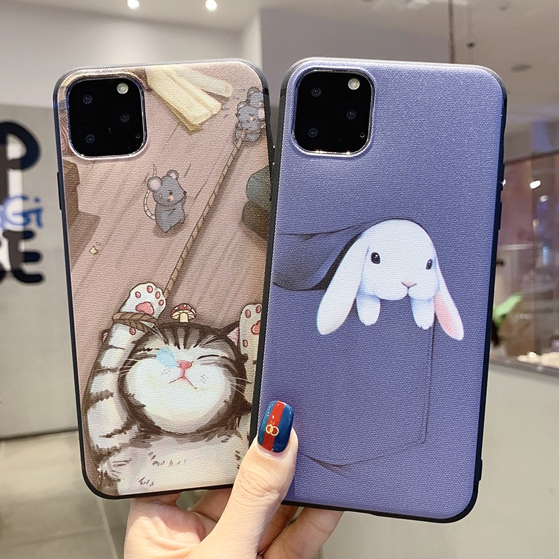 Ốp Điện Thoại Tpu Mềm Hình Mèo / Thỏ 3d Cho Samsung Galaxy S21 S20 S10 S9 S8 Note 20 10 9 8 Plus Ultra Fe Lite
