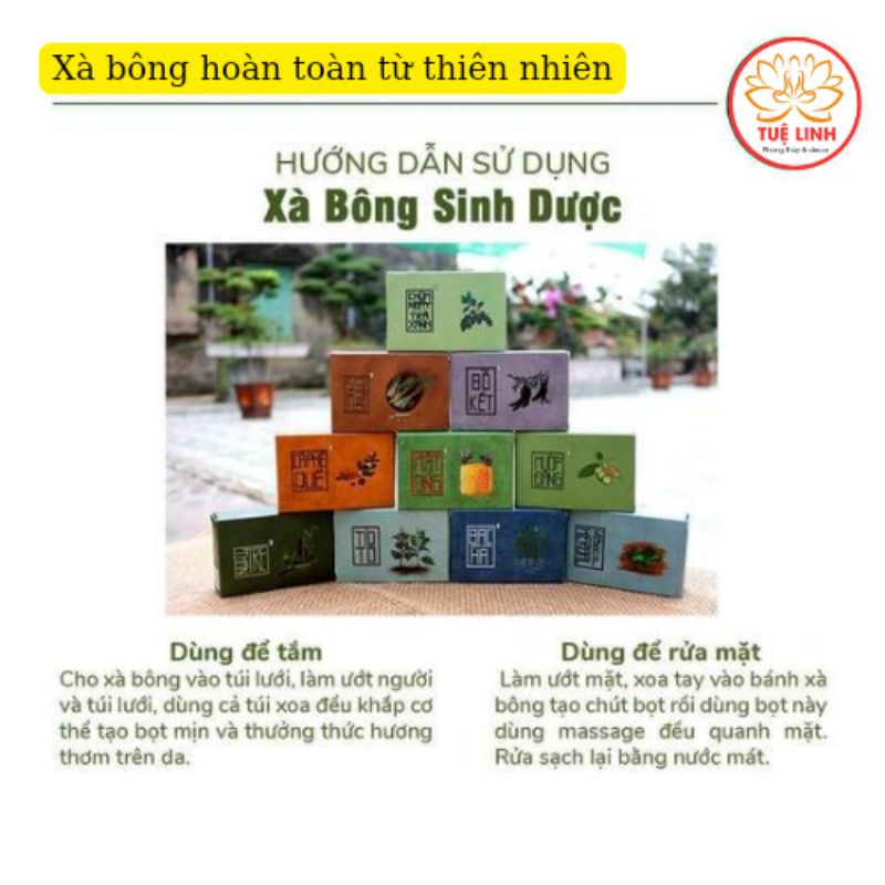 Xà Bông Sinh Dược Từ Thảo Dược Thiên Nhiên (Tặng lưới tạo bọt))