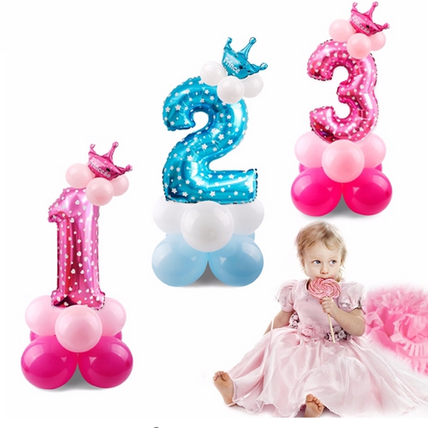 Bộ bong bóng nhôm hình vương miện dùng cho tiệc mừng em bé