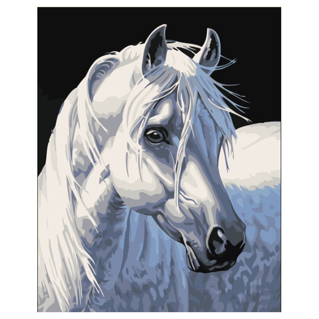 Bộ tranh sơn dầu tự làm hình bạch mã độc đáo và hiện đại cho trang trí nhà