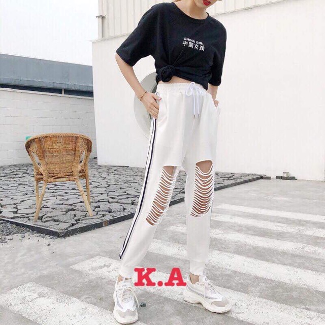 Quần một sọc rách KAN0303