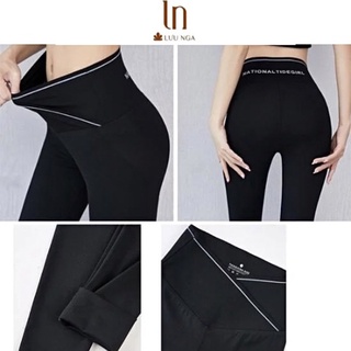 Quần legging cạp chéo co giãn, Quần legging cạp cao bigsize cao cấp