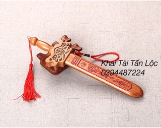 Ki.ếm gỗ đào thất tinh bát quái 20 cm