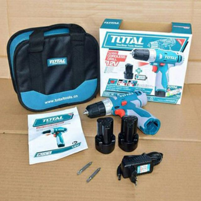 Máy khoan pin 12 V có búa hiệu TOTAL TIDLI228120 bh 6 tháng