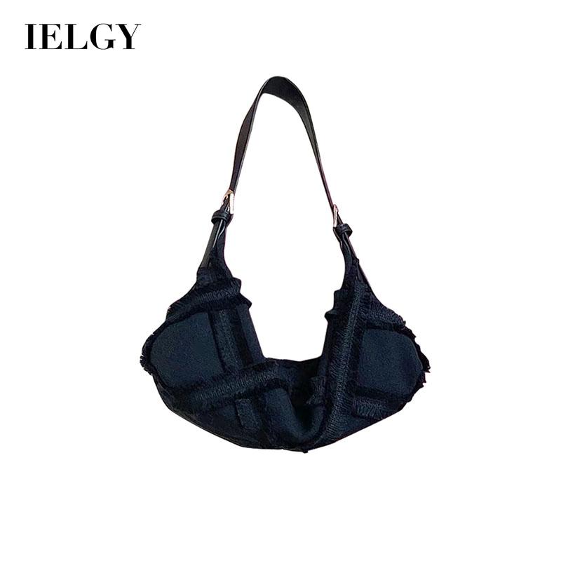 Túi Đeo Vai IELGY Từ Canvas Màu Đen Kích Thước 30*9*13cm Thời Trang