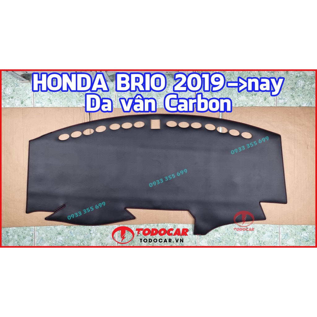 Thảm Taplo HONDA BRIO bằng Nhung lông Cừu, Da vân Carbon, Da vân Gỗ 2019 2020 2021 2022