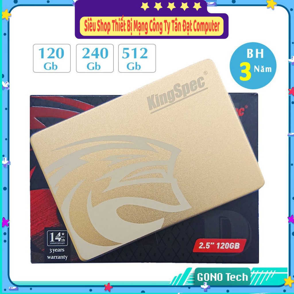 [Mã SMA071008 hoàn 10K xu đơn 0Đ] Ổ Cứng SSD KINGSPEC 120GB 240GB - Hàng chính hãng Mai Hoàng