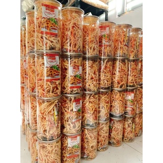 Khô mực_hấp nước dừa xé sợi, kèm tương ớt, hủ pet 250gr