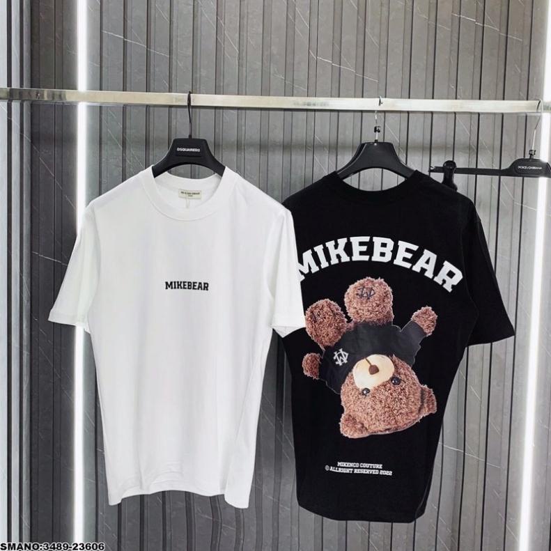 Áo phông Miken.co Mikebear chất cotton HARIQUEEN - Áo thun tay lỡ nam nữ unisex hót trend freeisze form rộng 65kg